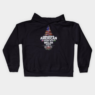 Christmas Tree  American Grown With Welsh Roots - Gift for Welsh From Wales Kids Hoodie